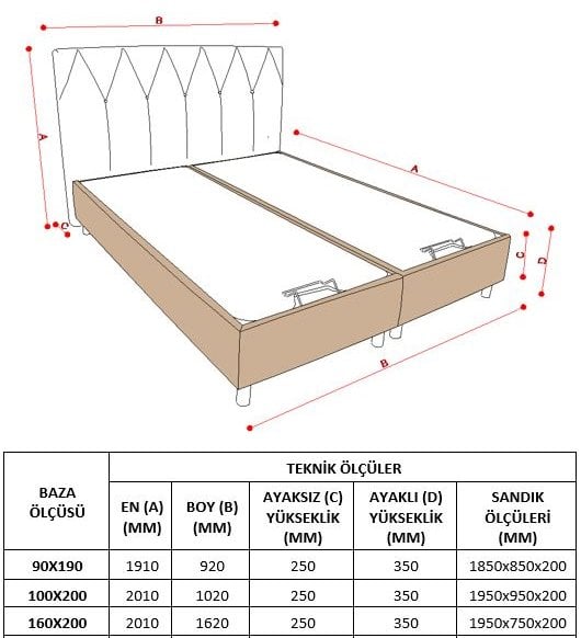 Mondi Enzo Baza 100x200 Tekstil Paketi