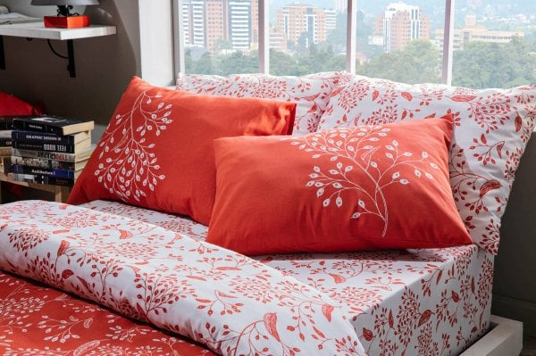 Doqu Home Polycotton Coral Çift Kişilik Nevresim Takımı - Turuncu
