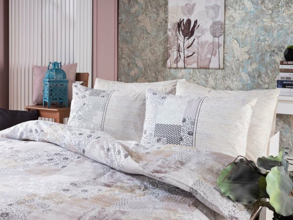Doqu Home Festival Crea Nevresim Takımı Çift Kişilik - Krem
