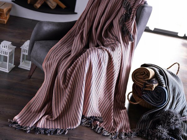 Doqu Home Battaniye Çift Kişilik Örgü - Yavruağzı