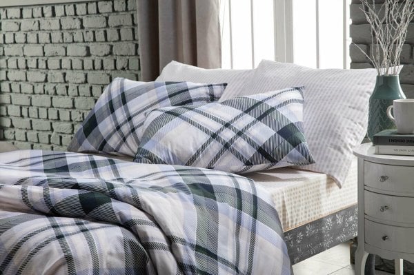 Doqu Home Polycotton Cross Tek Kişilik Nevresim Takımı - Gri