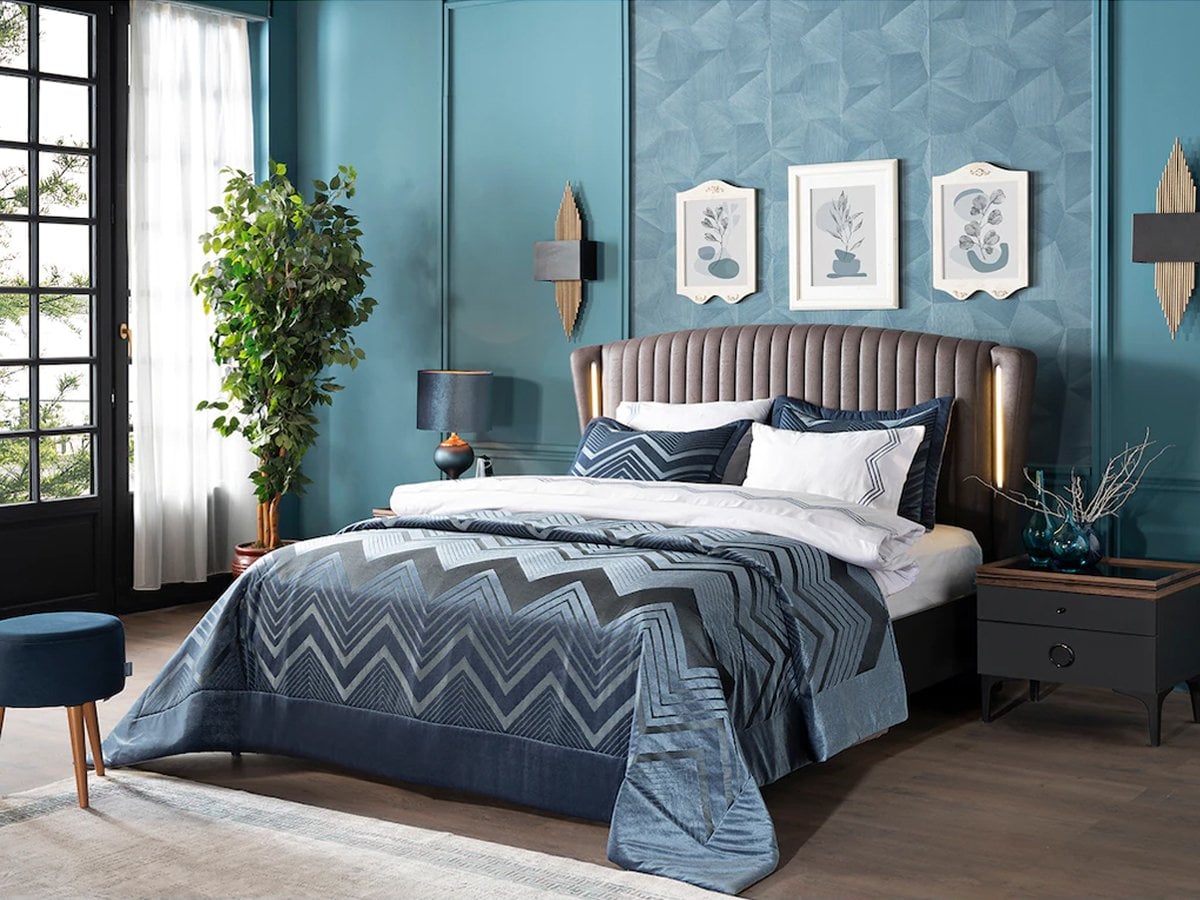 Doqu Home Larıssa Deluxe Ceyız Setı Lacıvert | Tekstil Paketi
